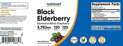 Nutricost Elderberry Capsules 575mg (120 Capsules)