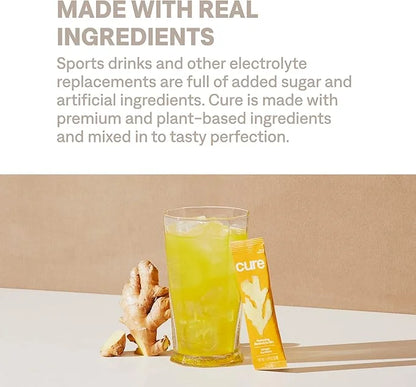 Cure Hydrating Electrolyte Mix | Powder for Dehydration Relief | Made with Coconut Water | No Added Sugar | FSA & HSA | Ve...