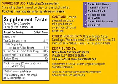 Nature Made Elderberry with Vitamin C 60 Elderberry 30 Day