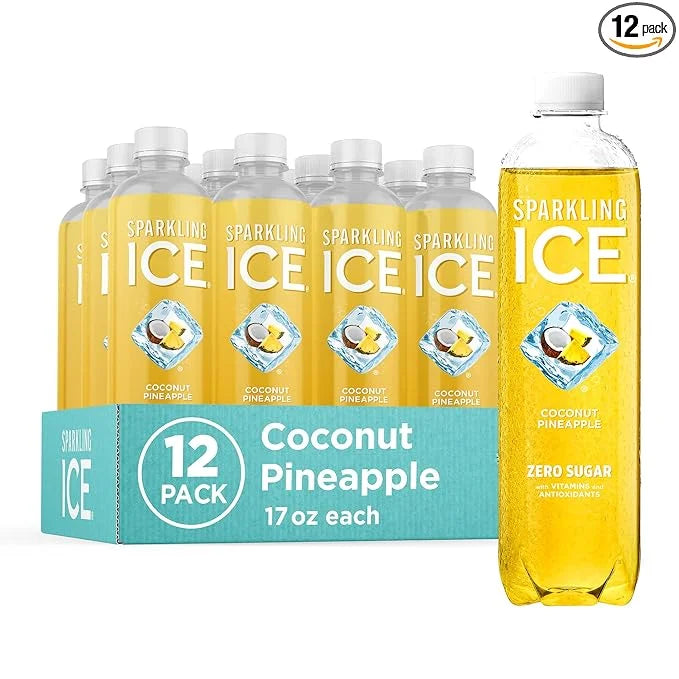 Sparkling Ice, Coconut Pineapple Sparkling Water, Zero Sugar Flavored Water, with Vitamins and Antioxidants, Low Calorie B...