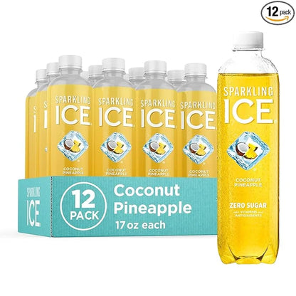 Sparkling Ice, Coconut Pineapple Sparkling Water, Zero Sugar Flavored Water, with Vitamins and Antioxidants, Low Calorie B...