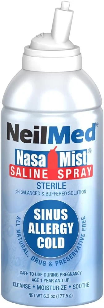 NeilMed NasaMist Isotonic Saline Spray. Soothe, 177mL. Contains 3 NasaMist