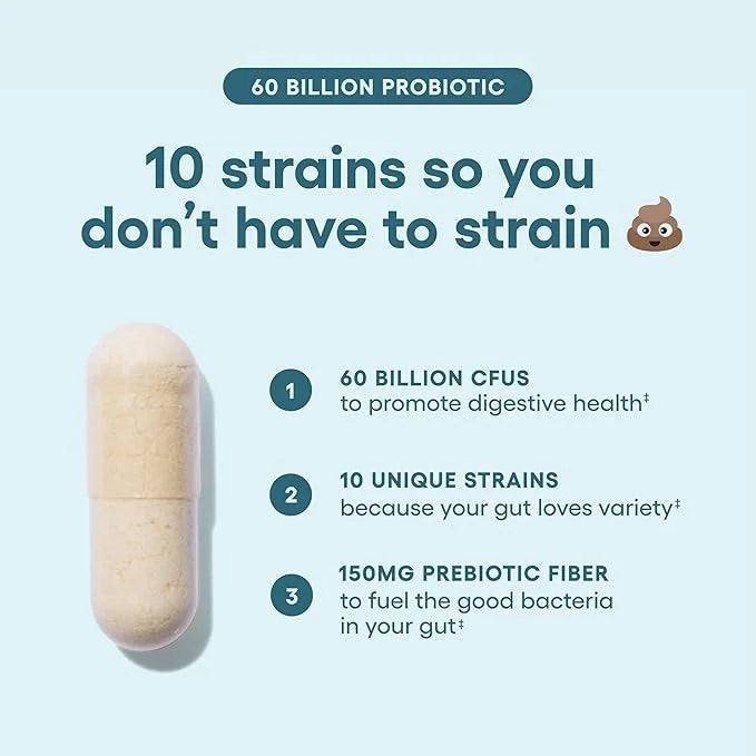 Physician's CHOICE Probiotics 60 Billion CFU - 10 Strains + Organic Prebiotics - Immune, Digestive & Gut Health - Supports...