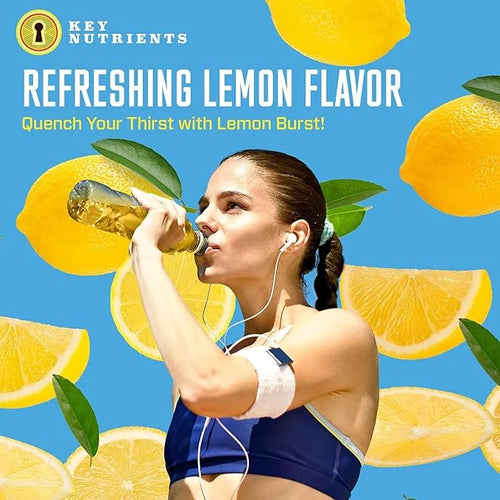 KEY NUTRIENTS Multivitamin Electrolytes Hydration Packets - Refreshing Lemonade Post Workout and Recovery 40 Pack - No Sug...
