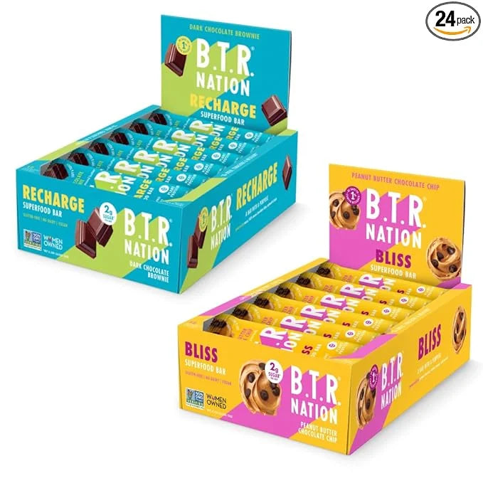 B.T.R. Bar Superfood Keto Protein Bars, Plant Based Vegan Protein, Low Carb Food, Low Calorie, Gluten Free, No Sugar Alcoh...