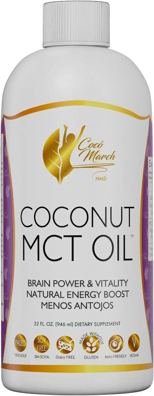 MCT Oil - Intermittent Fasting Support, Metabolism & Brain Power Boost, Natural Energy from Coconut, Free from Gluten, Dai...