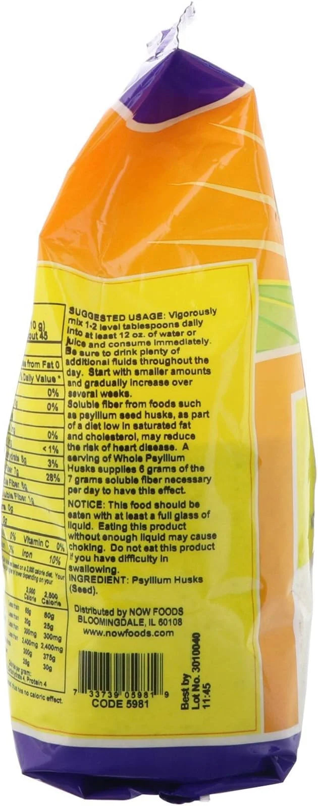 NOW Supplements, Whole Psyllium Husks, Non-GMO 16-Ounce