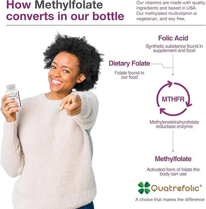 Just One Daily Methylated Multivitamin 60 Caps B12, Methylfolate 2 Months