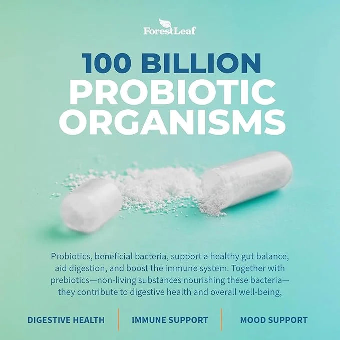 ForestLeaf Clinically Studied Probiotics 100 Billion 26 Strains 30 Capsules