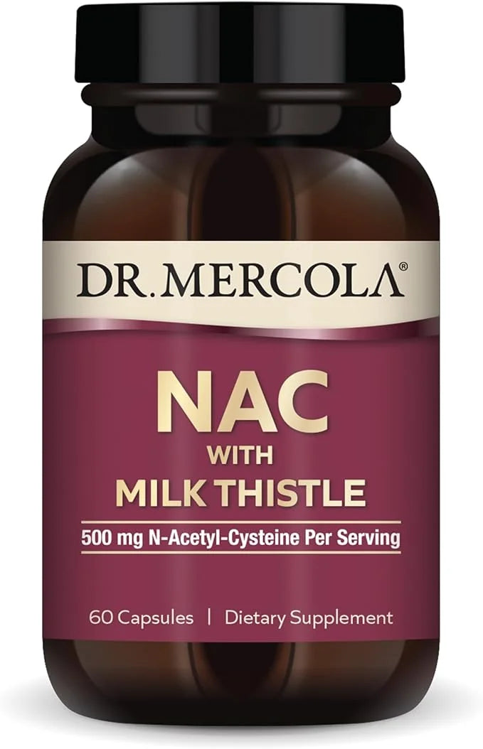 Dr. Mercola NAC with Milk Thistle, 30 Servings (60 Capsules), 500 mg