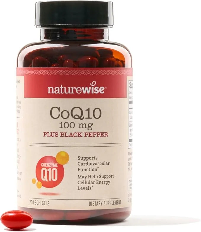 NatureWise CoQ10 100mg Softgels, High Absorption CoQ10 with 200 Softgels[200-Day Softgels[200-Day Supply]