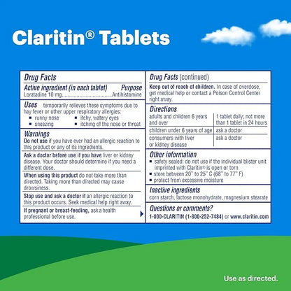 Claritin 24hr Non-Drowsy Allergy Relief, Loratadine Tablets 100ct
