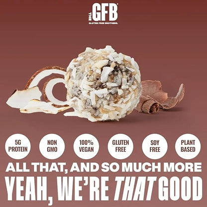The GFB Dark Chocolate Coconut Protein Bites - Gluten Free, Plant Based, Non GMO, Sustainably Made – Ridiculously Tasty, H...