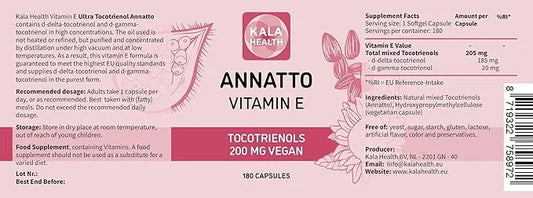 Kala Health Annatto Tocotrienols Vegan Vitamin 200mg - (180)
