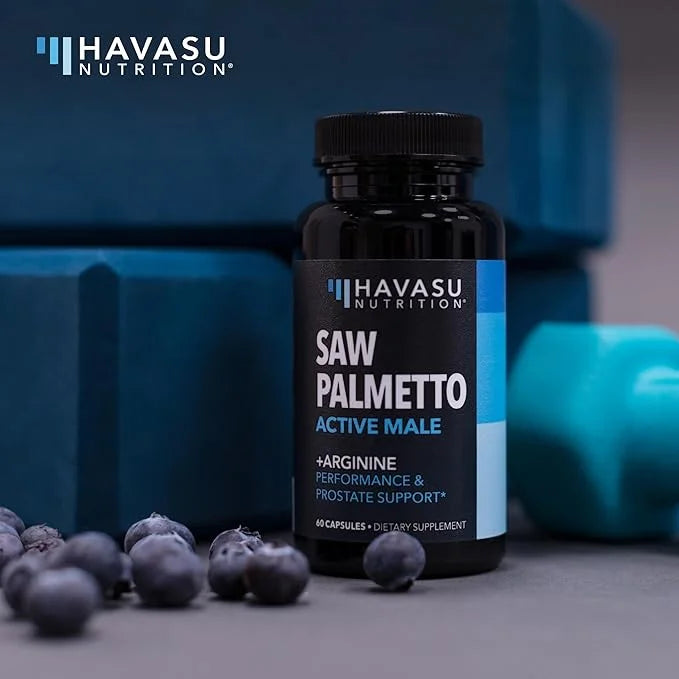 Saw Palmetto 500mg and L-Arginine 500 mg - Prostate Health and Nitric Oxide Supplements for Men - 60 Count - Urinary Funct...