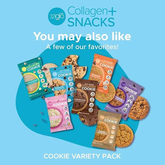 321glo Collagen Cookies | Soft Baked, High Protein Cookies | Low Carb, Low Sugar | Keto Snack for Women, Men, & Kids | 12 ...