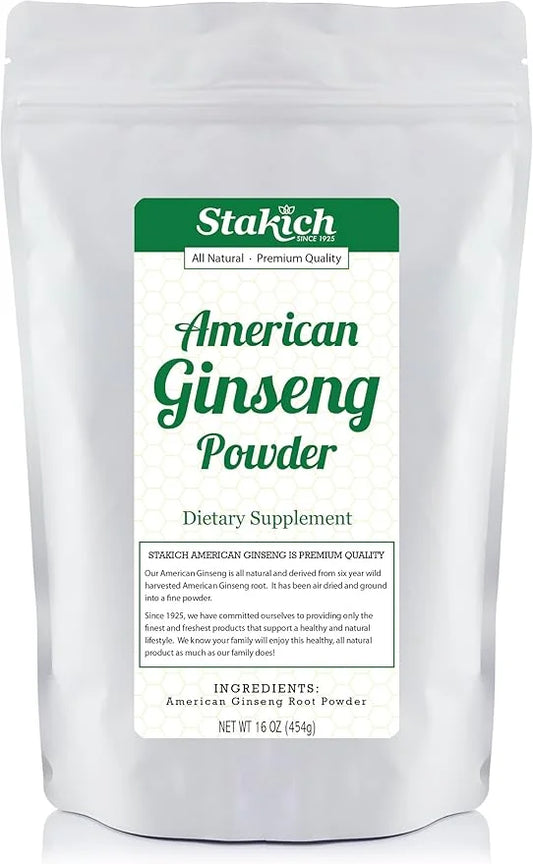Stakich American Ginseng Root Powder 1 Pound (1 Pound)