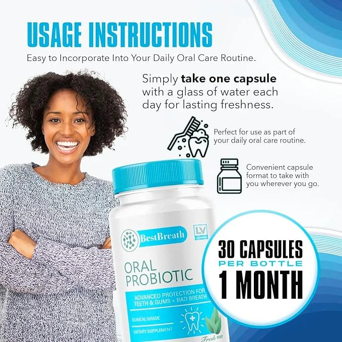 2 Pack - Best Breath - Best Breath Oral Probiotic, Best Breath Probiotic, Best Breath Pills, BestBreath, Best Breathe 60 C...