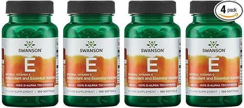 Swanson Natural Vitamin E 400 IU (268 mg, 100 Softgels) 4 Pack