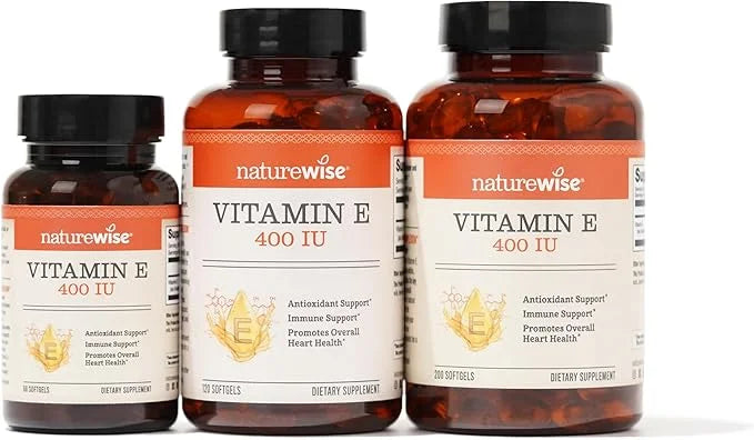 NatureWise Vitamin E 400 IU Softgels (180mg DL-Alpha) 2-Month Supply, 60 Count