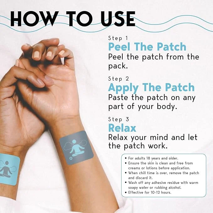 Klova Chill Patches with Clinically Proven Sensoril Ashwagandha, Rhodiola Rosea, Passion Flower, Ginger Root Extract, L-Th...