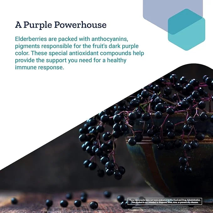 Life Extension Black Elderberry + Vitamin C 60 Vegetarian