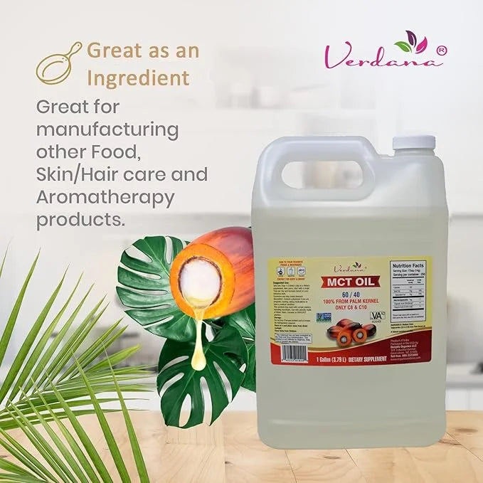 Verdana MCT Oil – Palm Kernel Derived – Kosher Food Grade – Vegan – NON GMO– Used for Keto, Paleo, Sports Nutrition, Aroma...