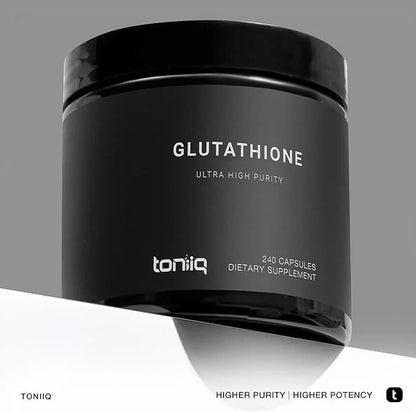 Toniiq Ultra High Strength Glutathione Capsules - 1000mg Concentrated Formula - 98%+ Highly Purified and Bioavailable - No...