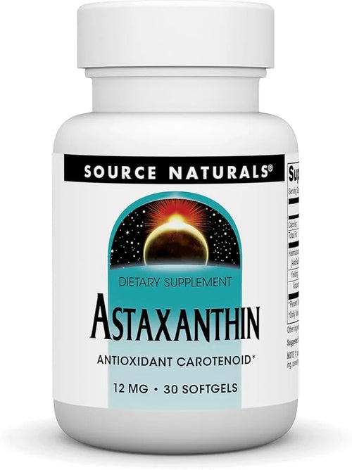 Source Naturals Astaxanthin, Antioxidant Carotenoid, 12mg 30 Softgels