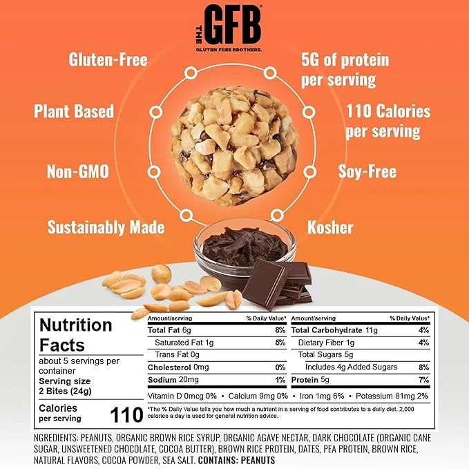 The GFB Variety Pack Protein Bites - Gluten Free, Plant Based, Non GMO, Sustainably Made – Ridiculously Tasty, Healthy, Ve...