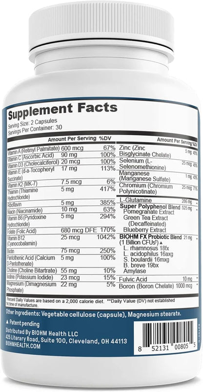 BIOHM Microbiome Multi + Probiotics 21 Vitamins 60ct/30 servings