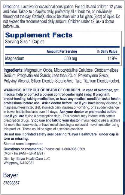 Phillips' Laxative Caplets, With Naturally Sourced Magnesium Supplement for Gentle Relief of Occasional Constipation, Cram...