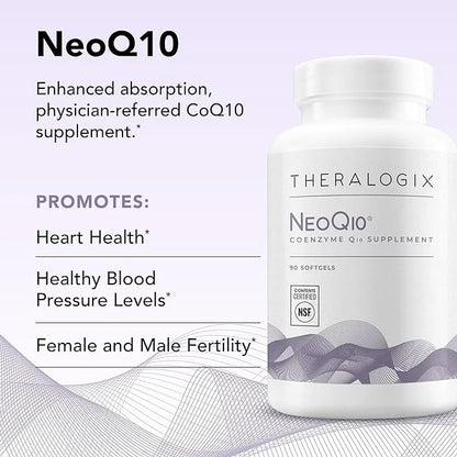 Theralogix NeoQ10 Coenzyme Q10 Supplement CoQ10 Fertility 90 Softgels (90-Day Supply)