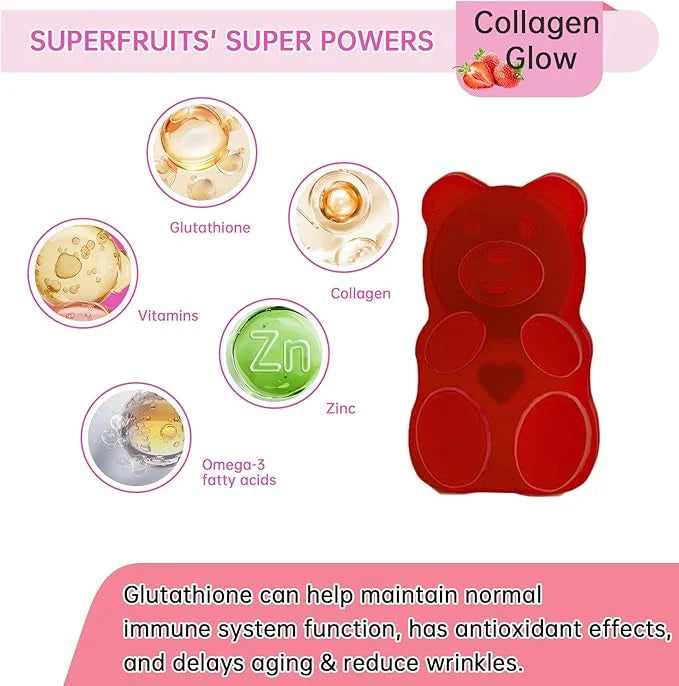 Glutathione Collagen Glow Gummies for Women, 60/120Pcs Korean (2)
