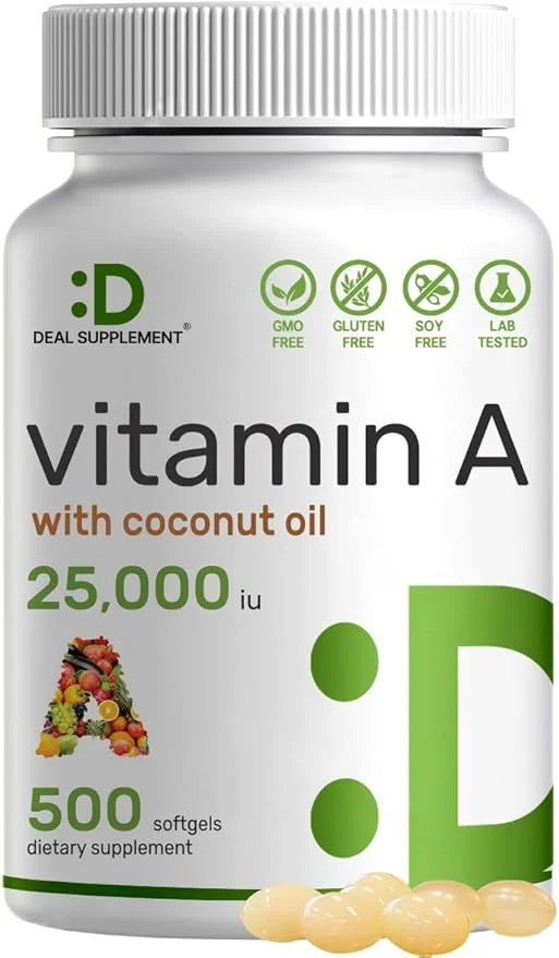 DEAL SUPPLEMENT High Potency Vitamin A 25000 IU, 500 Coconut