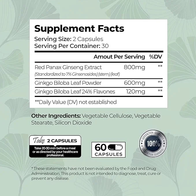 Ginkgo Biloba and Ginseng Brain Dietary