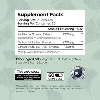 Ginkgo Biloba and Ginseng Brain Dietary