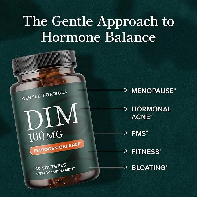 DIM Supplement 100 mg | Estrogen Balance for Women & Men | Diindolylmethane for Hormone Balance, Hormonal Acne, Menopause ...