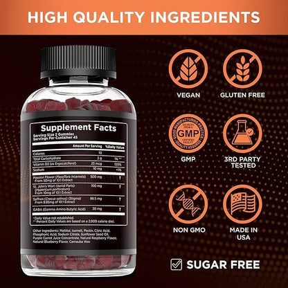 Saffron Gummies - Sugar Free Saffron D2, Passion (90ct)