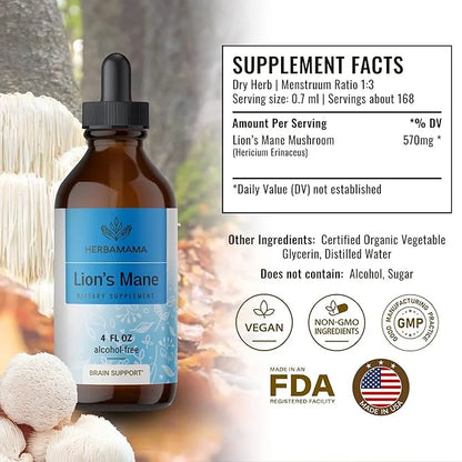 HERBAMAMA Lions Mane Liquid Extract 4 fl.
