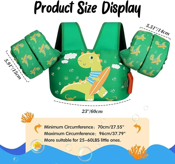 Moko Toddler Swim Vest for Kids, 20-50 lbs/22-66 lbs Clearance Swim Arm Band Cartoon Swimming Wings Pool Float Vests Sleev...