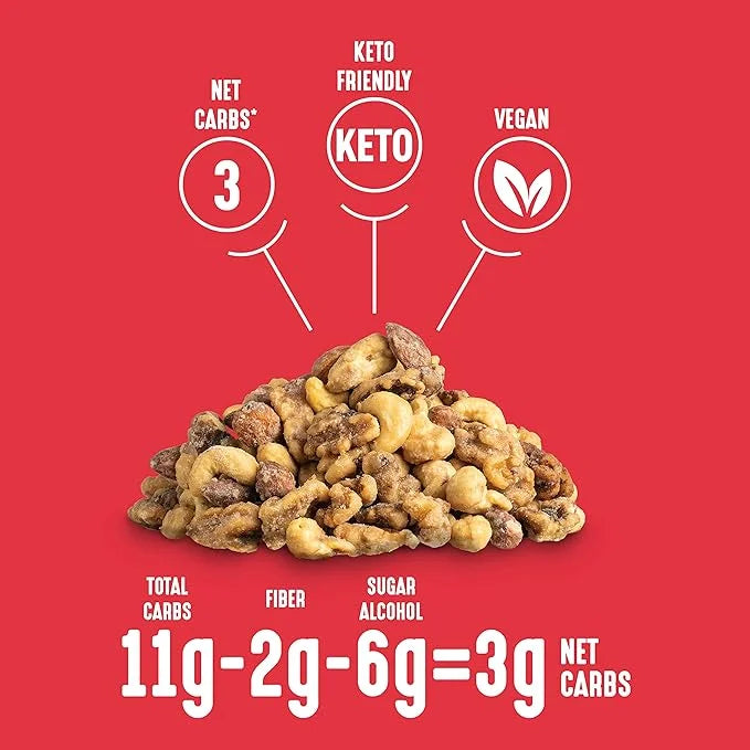Lakanto Candied Nuts Maple Glazed - No Sugar Added, Sweetened with Monk Fruit, 3 Net Carbs, Keto Diet Friendly, Vegan, On ...