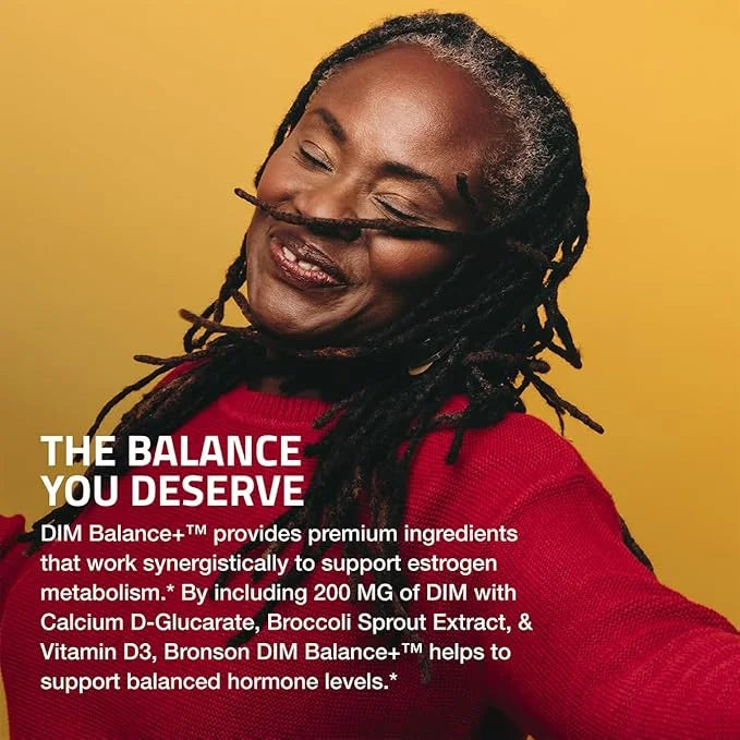Bronson DIM Balance+ Calcium D-Glucarate, Broccoli Sprouts and Vitamin D3 200 MG of DIM per Capsule Supports Estrogen Meta...