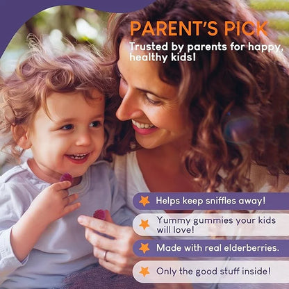 Sugar-Free Kids Elderberry Gummies with Vitamin (60 Ct)