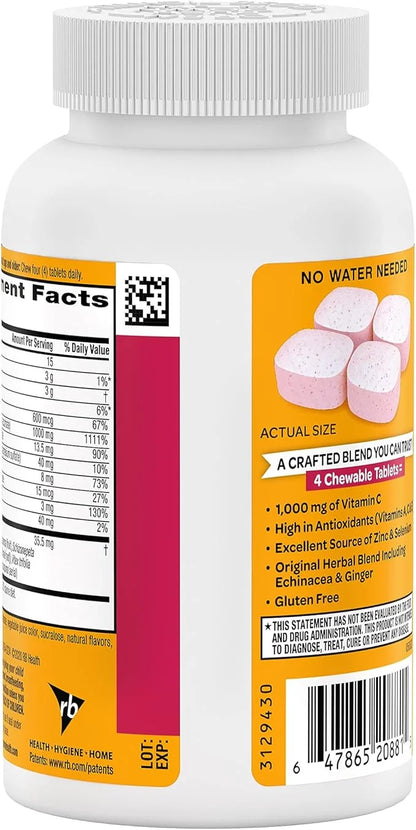Airborne 1000mg Vitamin C with Zinc, 116 Chewable