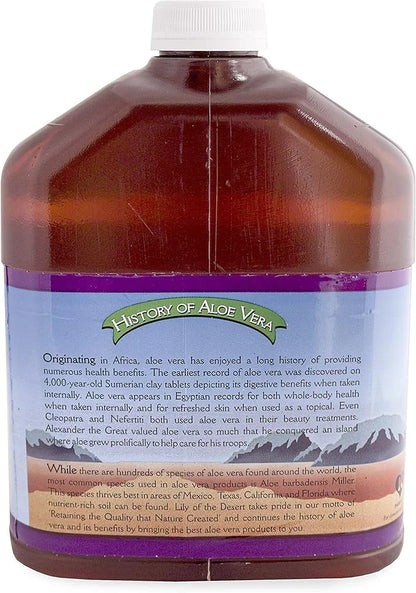 Lily of the Desert Aloe Vera Juice - Organic, Preservative-Free Inner Fillet Aloe Vera Drink with Natural Digestive Enzyme...