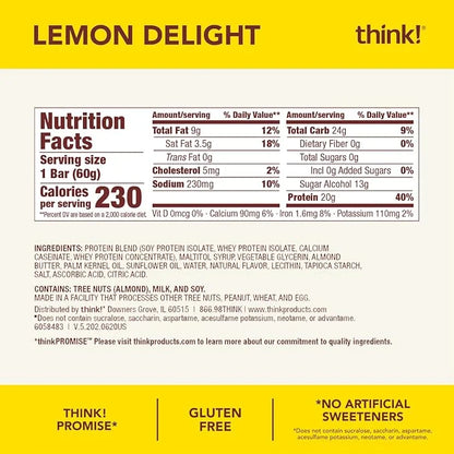 think! Protein Bars, High Protein Snacks, Gluten Free, Kosher Friendly,Variety Pack, Nutrition Bars, 2.1 Oz per Bar, 12 Co...