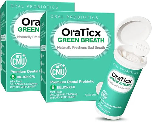 Oral Probiotics Green Breath, Freshen Bad Breath, Dental Probiotic Supplement for Oral Health, 8 Billion CFU, Mint Flavor ...