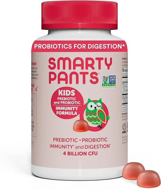 SmartyPants Kids Probiotic Immunity Gummies: Prebiotics 60 Count (30 Day