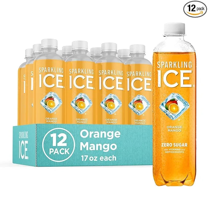 Sparkling Ice, Orange Mango Sparkling Water, Zero Sugar Flavored Water, with Vitamins and Antioxidants, Low Calorie Bevera...